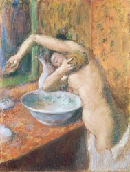 Woman washing herself